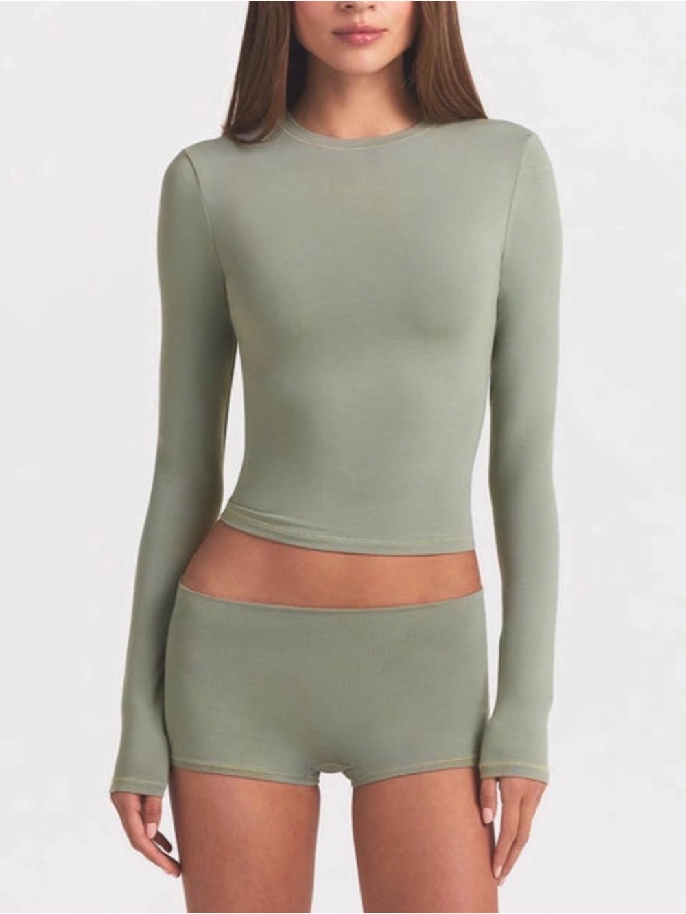 Skims | Cotton Jersey Long Sleeve T-Shirt | Mineral